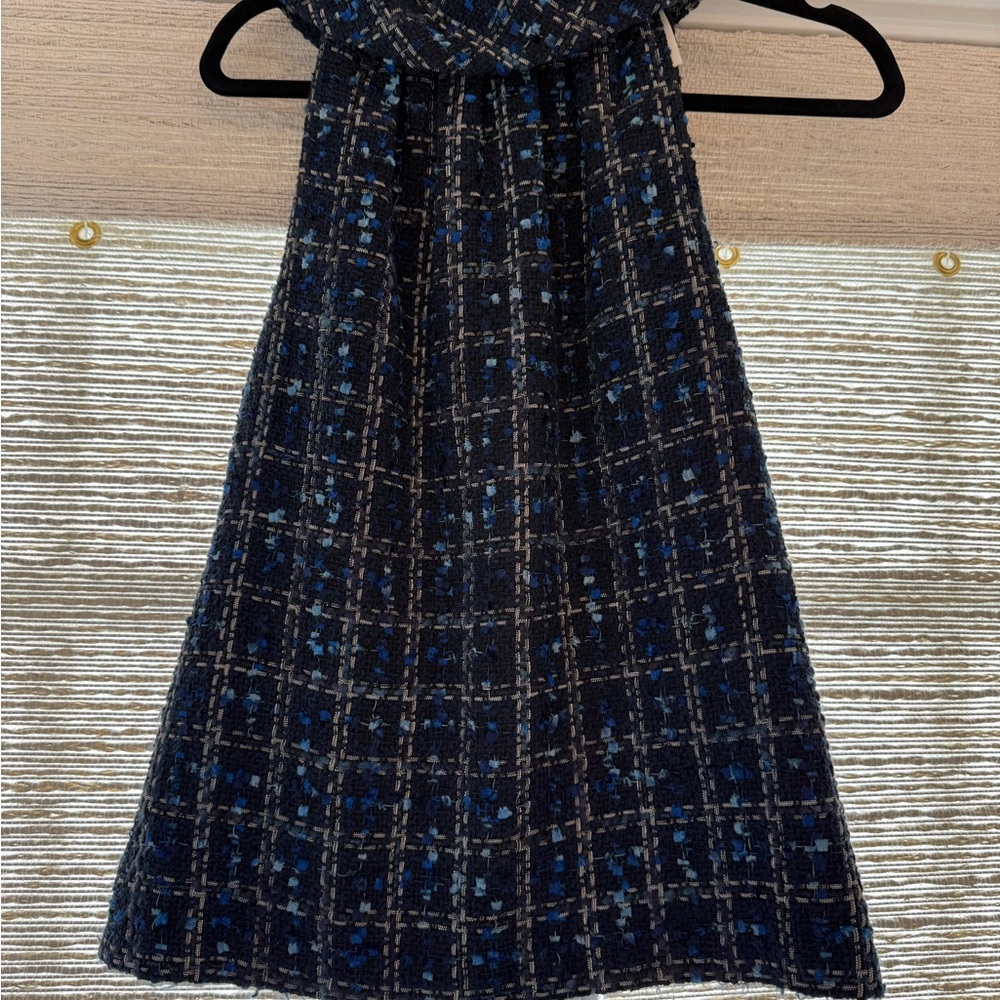 Sail to Sable Blue and Black Plaid Tank Top